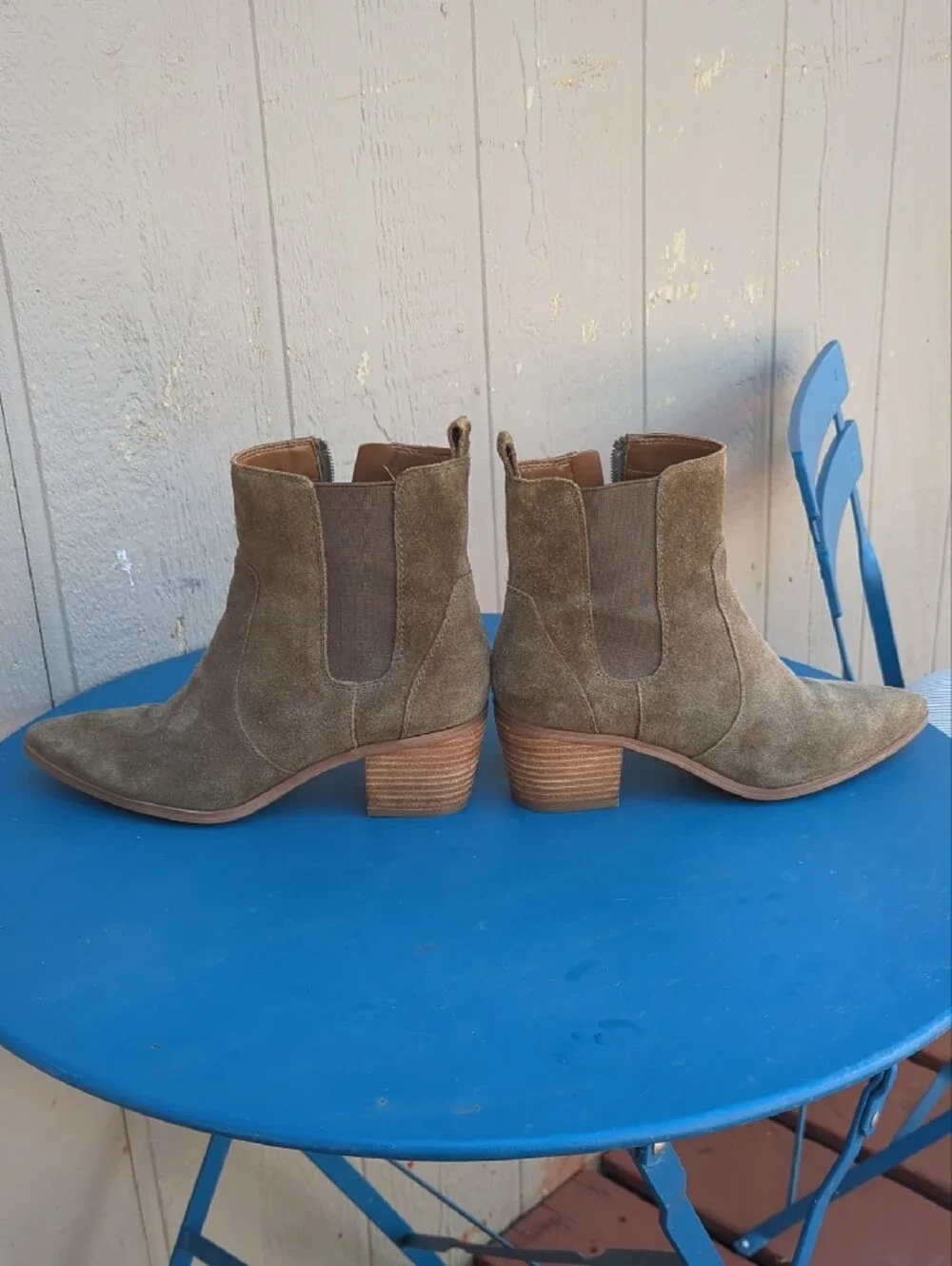 Franco Sarto Olive Suede Ankle Boots